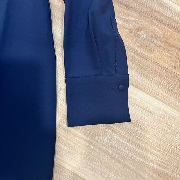 BOSTON PROPER Blue Keyhole Dress - Picture 4 of 11